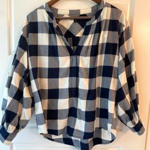 Buffalo Print J.Crew Blouse